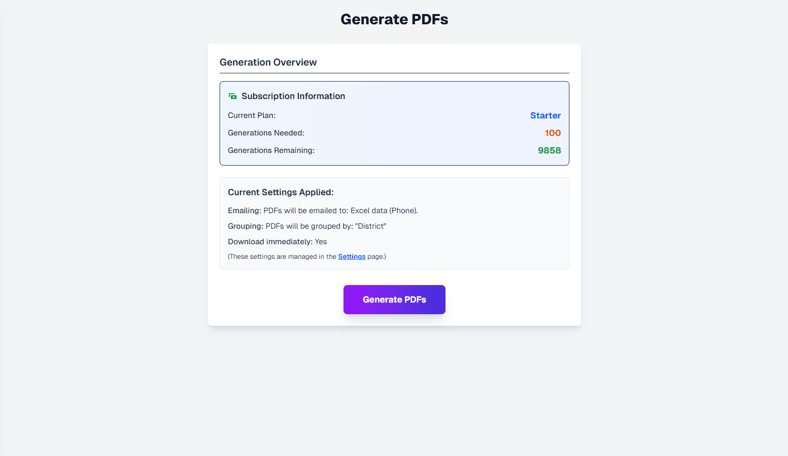 Generate screenshot